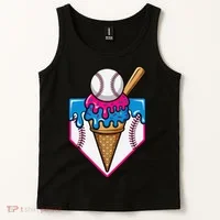 Baseball Ice Cream Dripping Drip Tank Top thumb 2