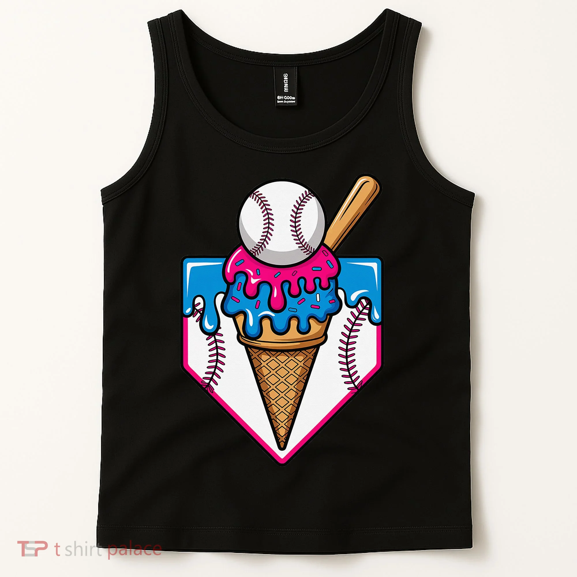 Baseball Ice Cream Dripping Drip Tank Top