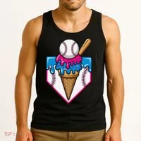 Baseball Ice Cream Dripping Drip Tank Top thumb 3