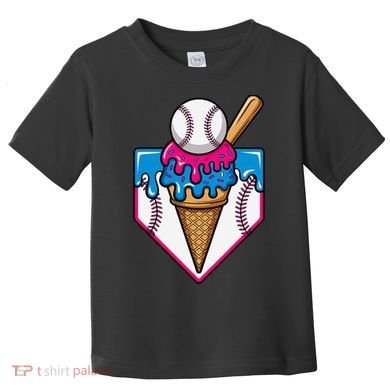 Baseball Ice Cream Dripping Drip Toddler T-Shirt