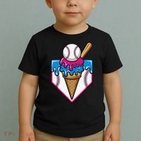 Baseball Ice Cream Dripping Drip Toddler T-Shirt thumb 2