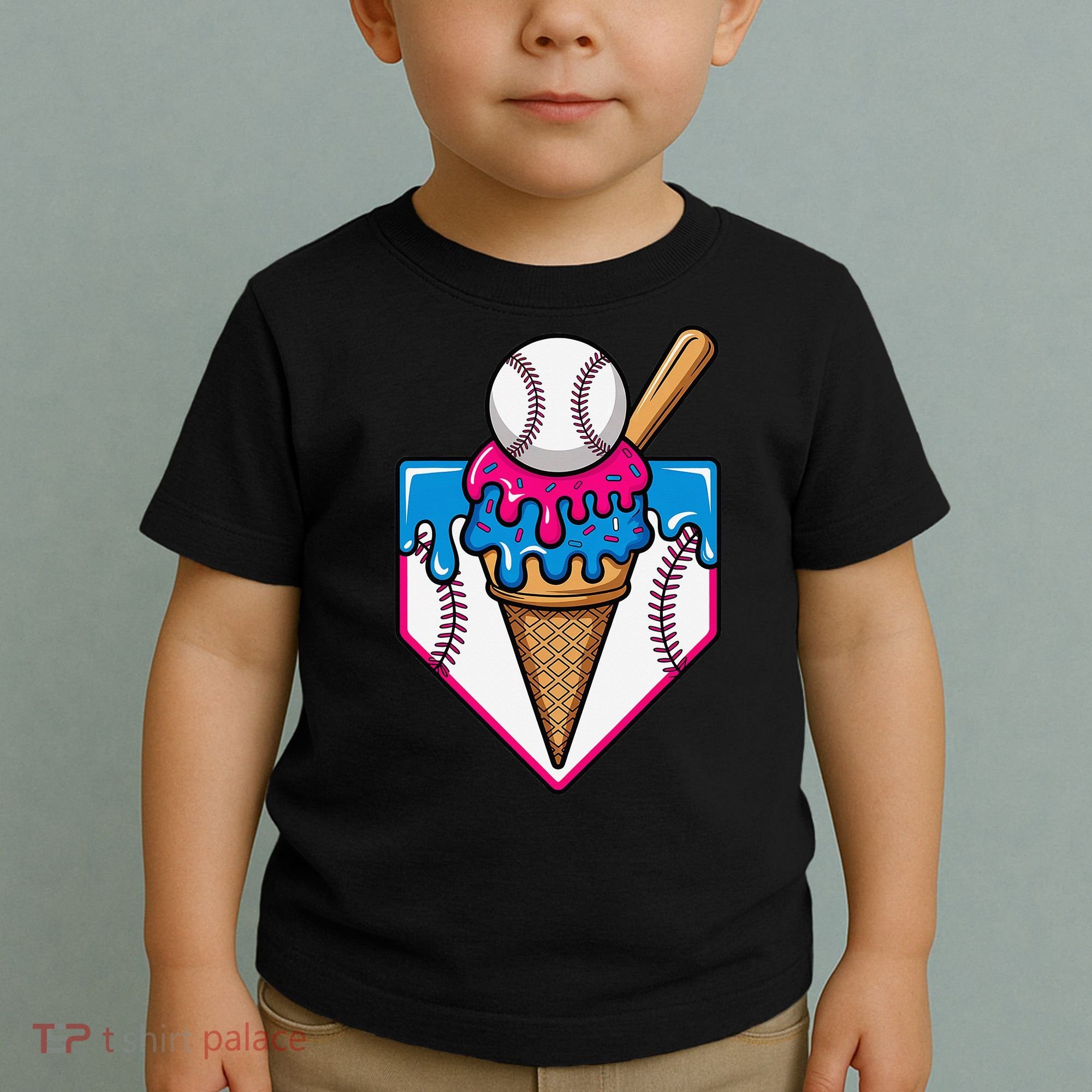 Baseball Ice Cream Dripping Drip Toddler T-Shirt
