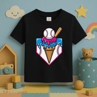 Baseball Ice Cream Dripping Drip Toddler T-Shirt thumb 3