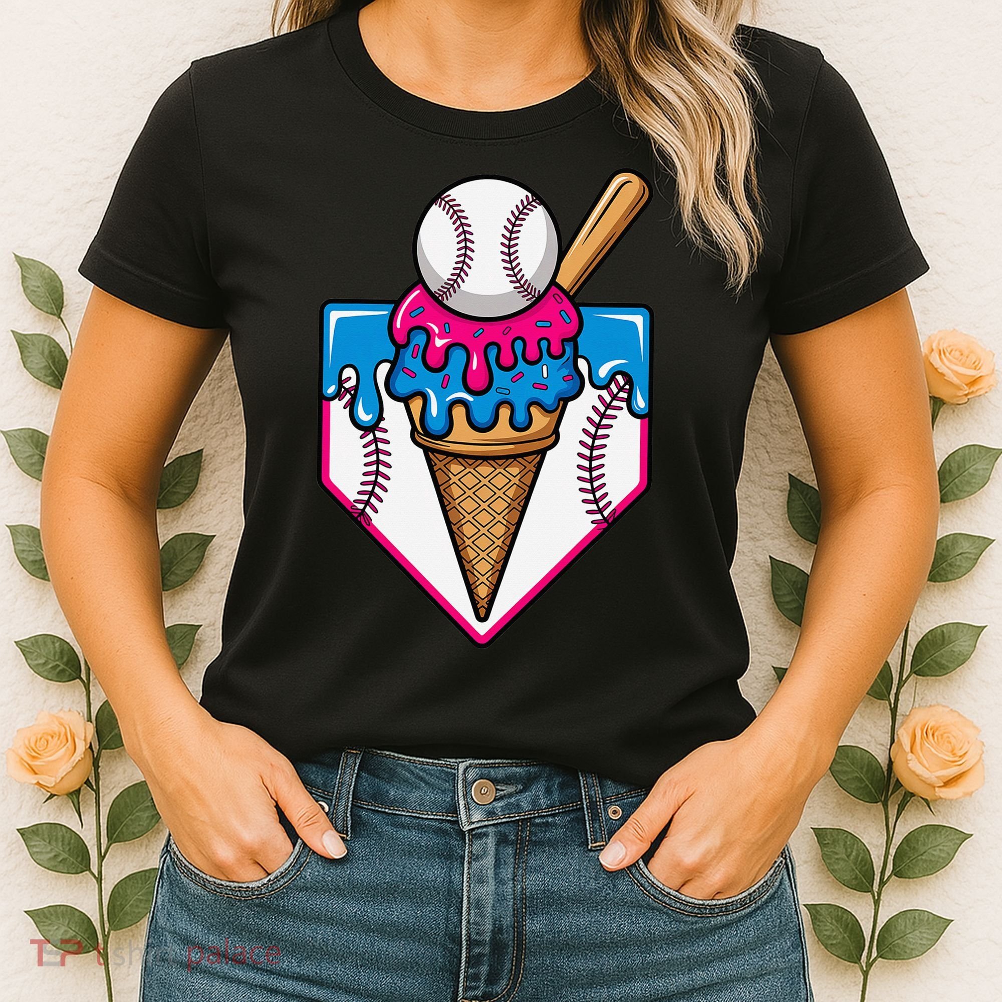 Baseball Ice Cream Dripping Drip Women's T-Shirt