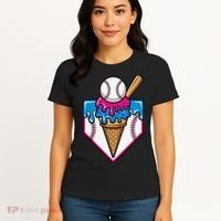 Baseball Ice Cream Dripping Drip Women's T-Shirt thumb 4