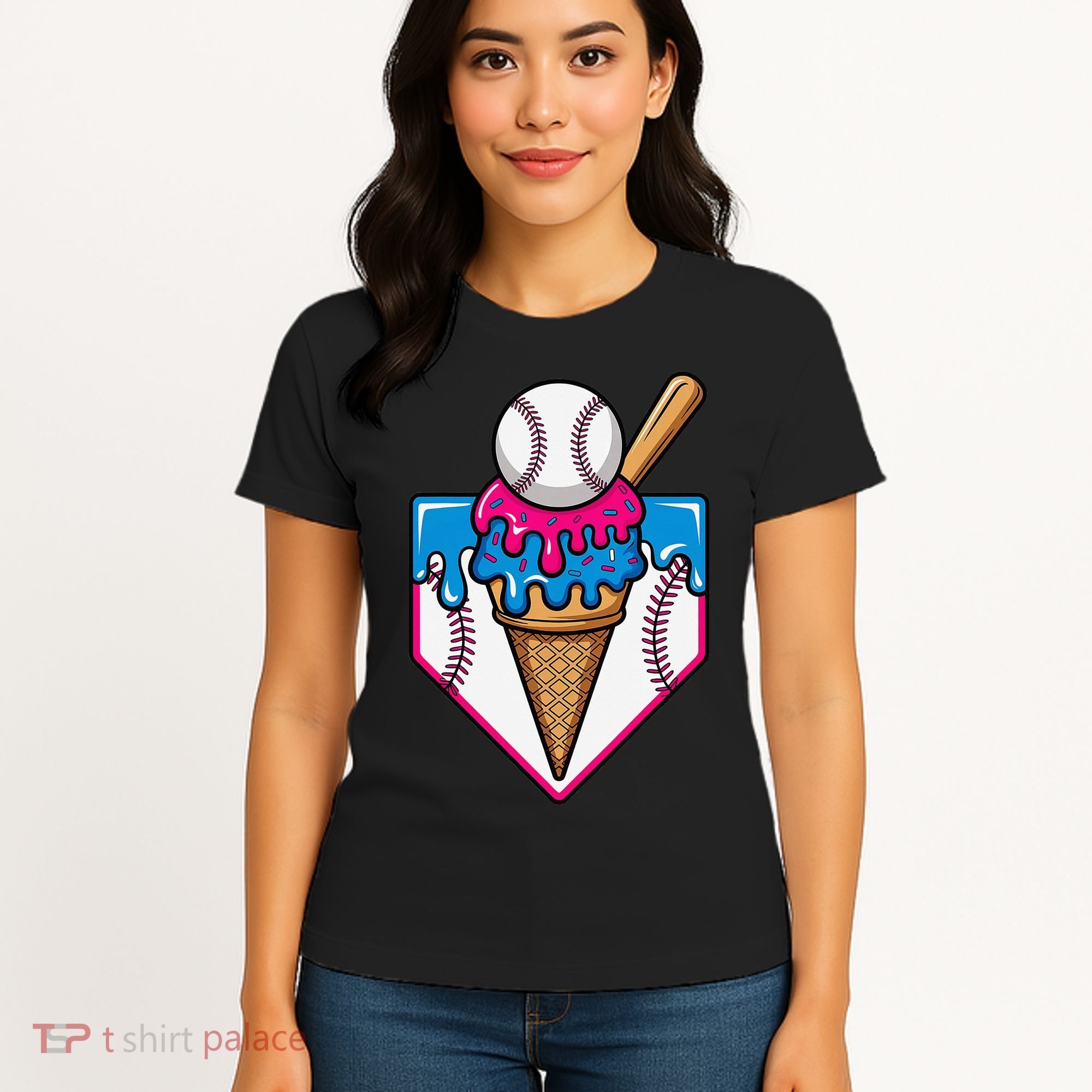 Baseball Ice Cream Dripping Drip Women's T-Shirt
