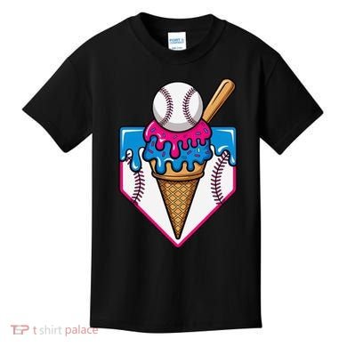 Baseball Ice Cream Dripping Drip Kids T-Shirt
