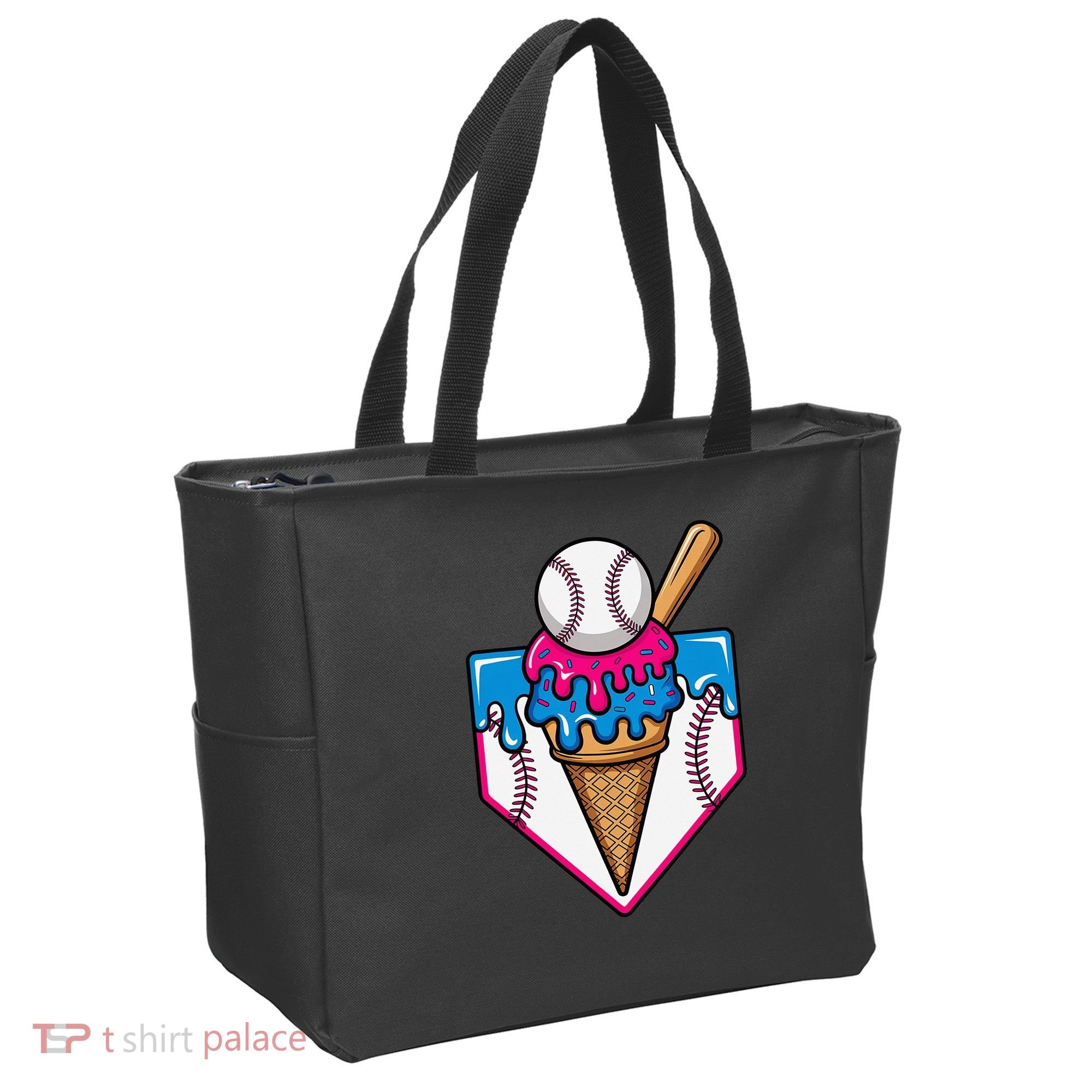 Baseball Ice Cream Dripping Drip Tote Bag