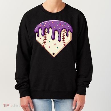 Baseball Ice Cream Dripping Baseball Home Plate Drip Women's Sweatshirt