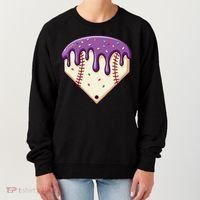 Baseball Ice Cream Dripping Baseball Home Plate Drip Women's Sweatshirt thumb 0