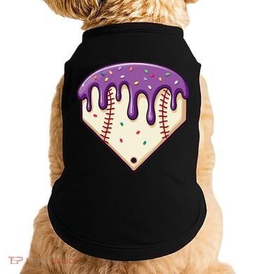 Baseball Ice Cream Dripping Baseball Home Plate Drip Doggie Tank