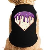 Baseball Ice Cream Dripping Baseball Home Plate Drip Doggie Tank thumb 0