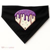 Baseball Ice Cream Dripping Baseball Home Plate Drip USA-Made Doggie Bandana thumb 0