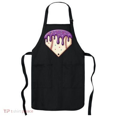 Baseball Ice Cream Dripping Baseball Home Plate Drip Apron