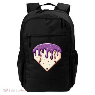 Baseball Ice Cream Dripping Baseball Home Plate Drip Backpack
