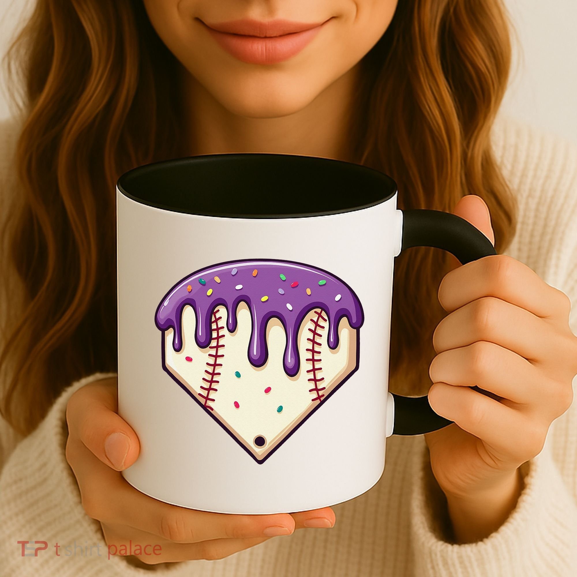 Baseball Ice Cream Dripping Baseball Home Plate Drip Coffee Mug