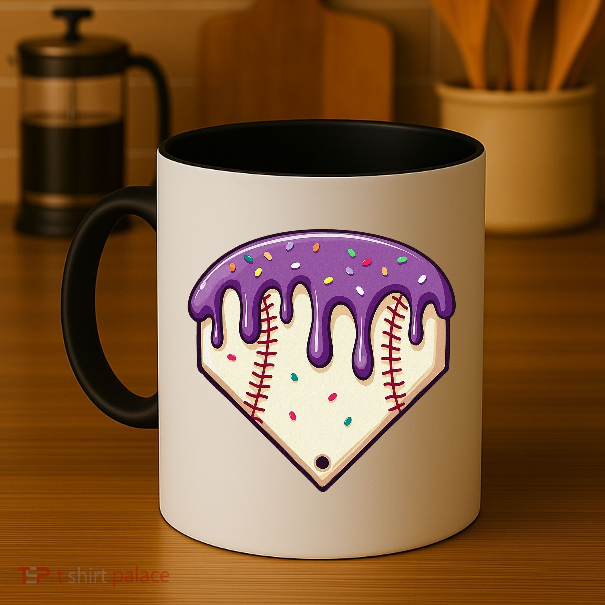 Baseball Ice Cream Dripping Baseball Home Plate Drip Coffee Mug