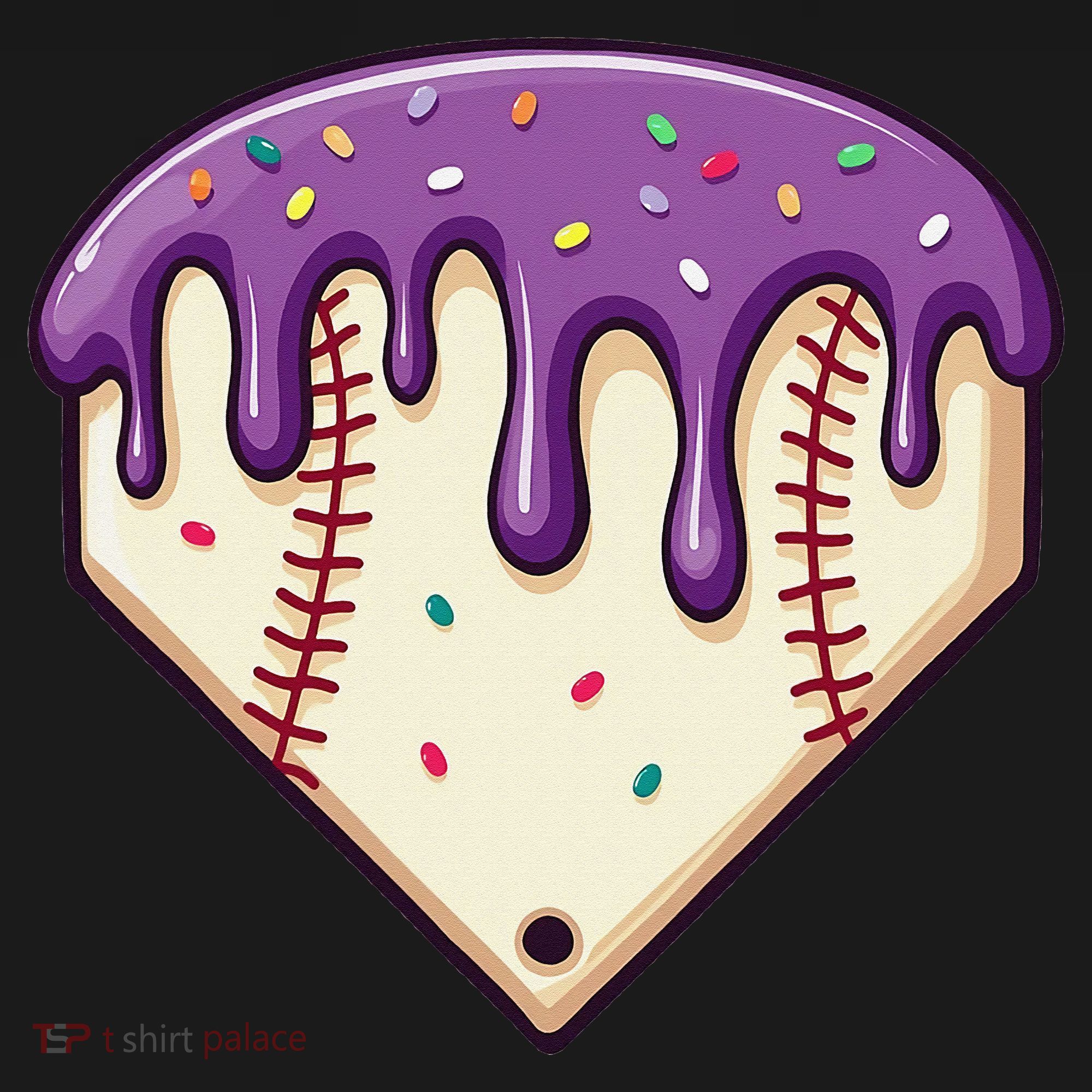 Baseball Ice Cream Dripping Baseball Home Plate Drip Coaster