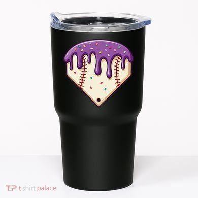 Baseball Ice Cream Dripping Baseball Home Plate Drip Tumbler