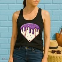 Baseball Ice Cream Dripping Baseball Home Plate Drip Women's Tank Top thumb 2