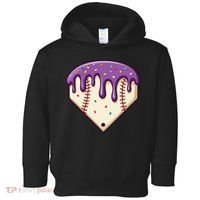 Baseball Ice Cream Dripping Baseball Home Plate Drip Toddler Hoodie thumb 0