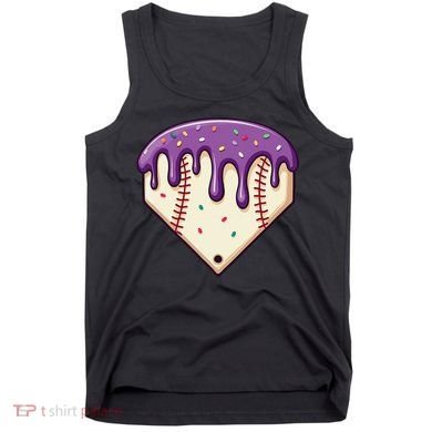 Baseball Ice Cream Dripping Baseball Home Plate Drip Tank Top