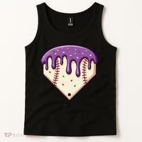 Baseball Ice Cream Dripping Baseball Home Plate Drip Tank Top thumb 2