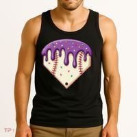 Baseball Ice Cream Dripping Baseball Home Plate Drip Tank Top thumb 3