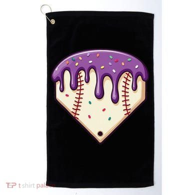 Baseball Ice Cream Dripping Baseball Home Plate Drip Golf Towel