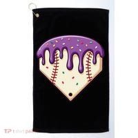 Baseball Ice Cream Dripping Baseball Home Plate Drip Golf Towel thumb 0