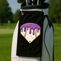 Baseball Ice Cream Dripping Baseball Home Plate Drip Golf Towel thumb 2
