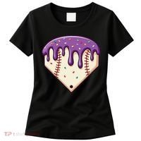 Baseball Ice Cream Dripping Baseball Home Plate Drip Women's T-Shirt thumb 0