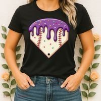 Baseball Ice Cream Dripping Baseball Home Plate Drip Women's T-Shirt thumb 2