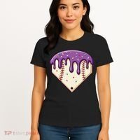 Baseball Ice Cream Dripping Baseball Home Plate Drip Women's T-Shirt thumb 4