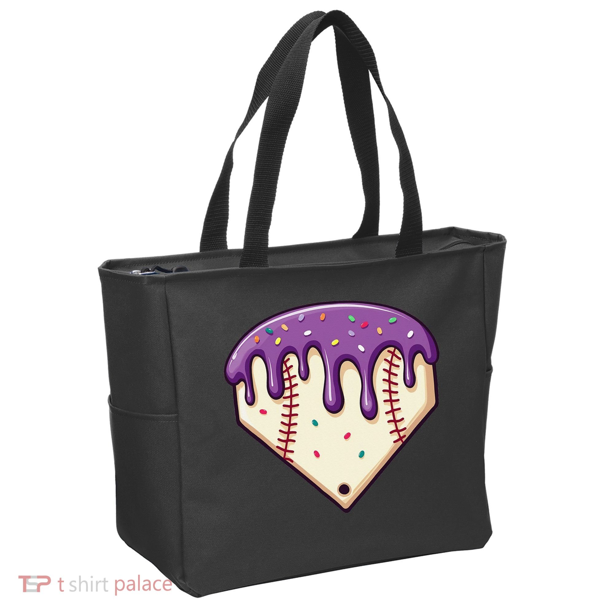Baseball Ice Cream Dripping Baseball Home Plate Drip Tote Bag