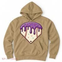 Baseball Ice Cream Dripping Baseball Home Plate Drip Hoodie thumb 0