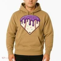 Baseball Ice Cream Dripping Baseball Home Plate Drip Hoodie thumb 2