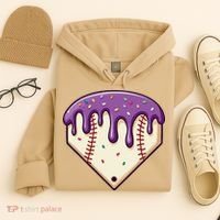 Baseball Ice Cream Dripping Baseball Home Plate Drip Hoodie thumb 4