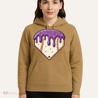 Baseball Ice Cream Dripping Baseball Home Plate Drip Hoodie thumb 5