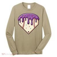 Baseball Ice Cream Dripping Baseball Home Plate Drip Long Sleeve Shirt thumb 0