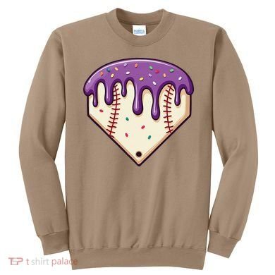 Baseball Ice Cream Dripping Baseball Home Plate Drip Sweatshirt