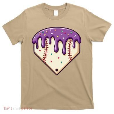 Baseball Ice Cream Dripping Baseball Home Plate Drip T-Shirt