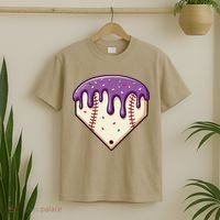 Baseball Ice Cream Dripping Baseball Home Plate Drip T-Shirt thumb 2