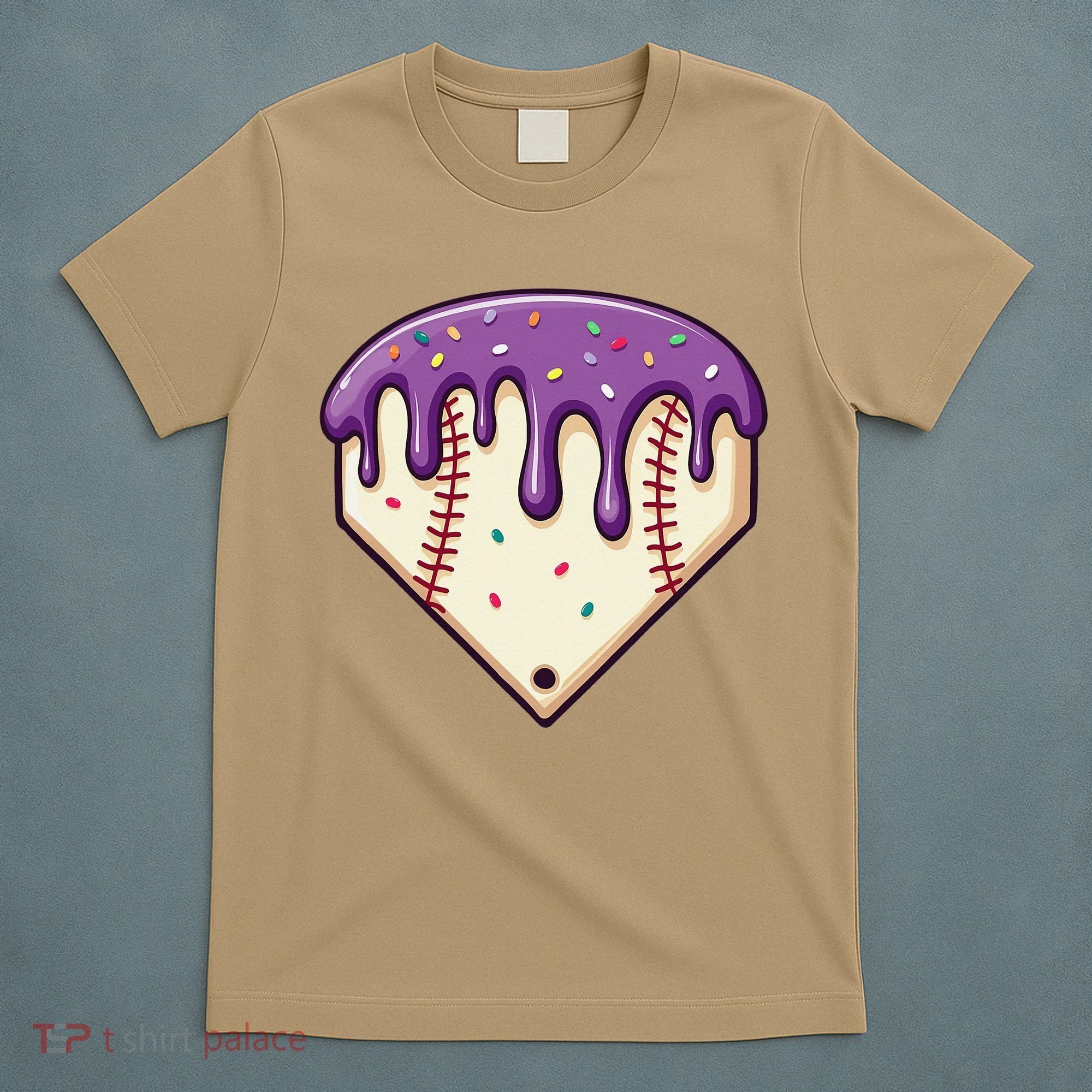Baseball Ice Cream Dripping Baseball Home Plate Drip T-Shirt
