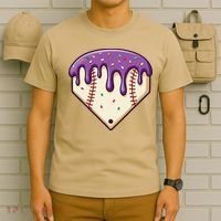 Baseball Ice Cream Dripping Baseball Home Plate Drip T-Shirt thumb 6
