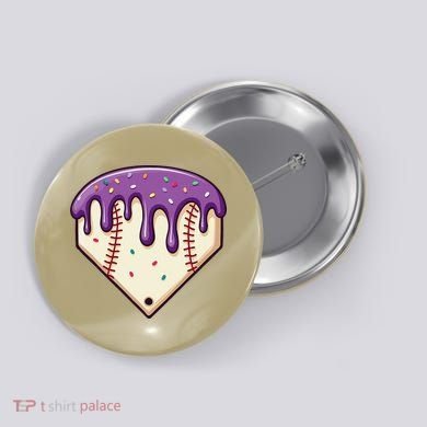 Baseball Ice Cream Dripping Baseball Home Plate Drip Button