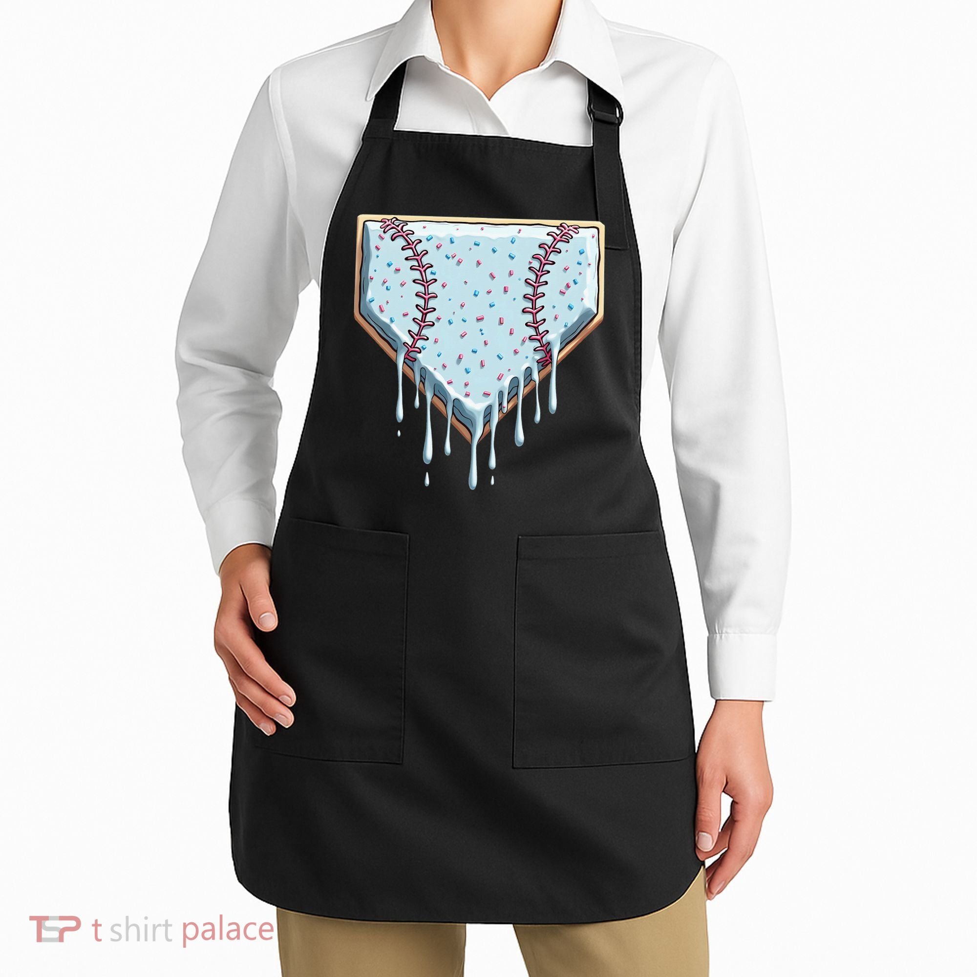 Baseball Ice Cream Dripping Women Apron