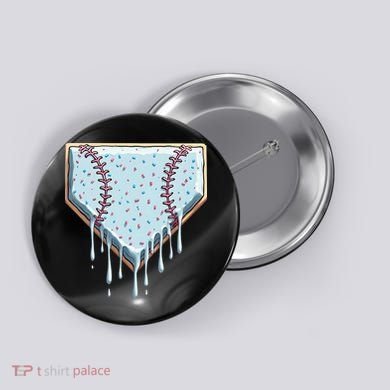Baseball Ice Cream Dripping Women Button