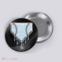 Baseball Ice Cream Dripping Women Button thumb 0