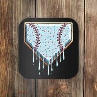 Baseball Ice Cream Dripping Women Coaster thumb 0